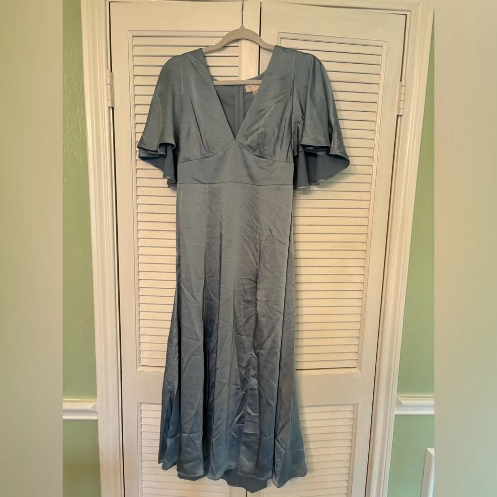 Blue Satin Ted Baker Dress (size 2) - Picture 1 of 2